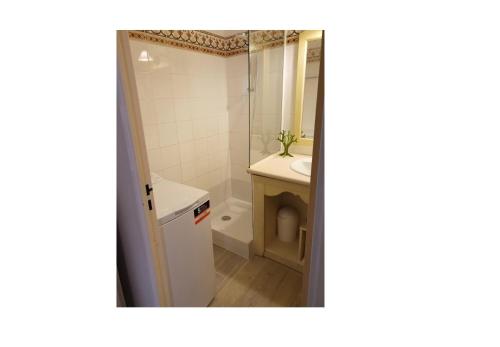 une salle de bain avec un lavabo, des toilettes et une douche dans l'établissement Les Issambres Bellevue - maeva Home - 2 Pièces 5 Personnes Sélection MAE-4233, aux Issambres