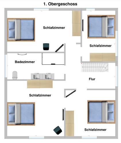 a block diagram of a house with descriptions of the different windows at Traumfabrik Eifel mit Sauna & Whirlpool in Monschau