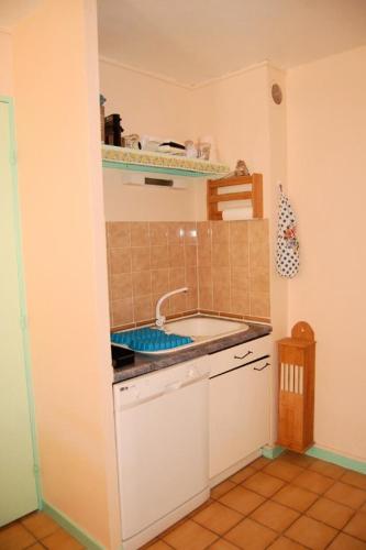 une cuisine avec un évier et un plan de travail dans l'établissement Résidence Grande Bleue - 2 Pièces 4 couchages PORT LEUCATE MAE-5134, à Port-Leucate