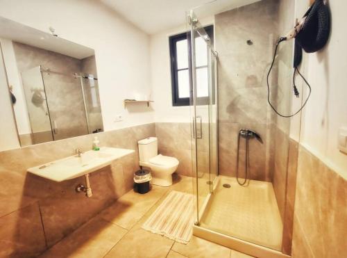 セビリアにあるL CPARKING según disponibilidad NETFLIXのバスルーム(シャワー、洗面台、トイレ付)