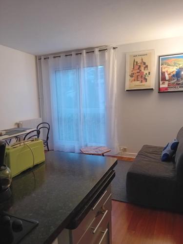 Il comprend une cuisine et un salon avec un lit et une table. dans l'établissement Au rendez vous, à Paris