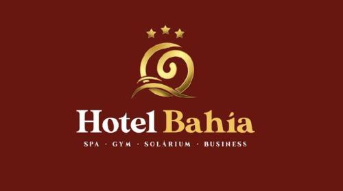 a hotel bahla logo on a red background at Hotel Bahia in La Paloma