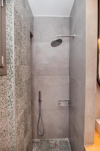 a shower with a shower head in a bathroom at 4RosesVillas in Litochoro