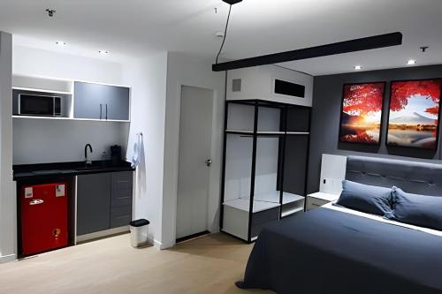 Kuchyň nebo kuchyňský kout v ubytování Paulista Premium Flat