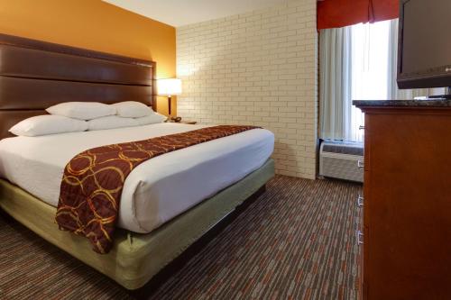 una habitación de hotel con una cama grande en una habitación en Drury Inn & Suites Denver Tech Center, en Centennial