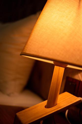 a close up of a lamp on a table at Manthra Leisure in Kandy