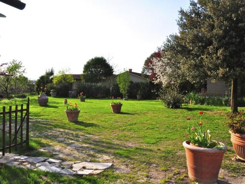 Garður fyrir utan Chic Farmhouse in Asciano Italy with Swimming Pool