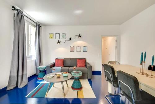 Modern & colourful 3BD for 9 guests in Le Marais!