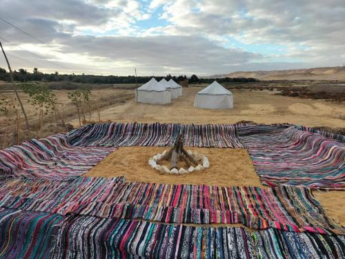 a group of tents in the middle of a field at Sunset Camp in Dār as Salām