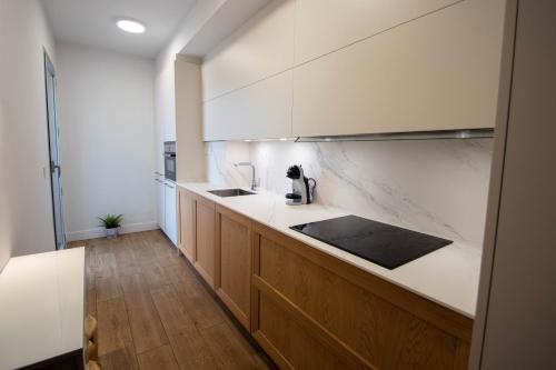 a kitchen with a sink and a counter top at Ciencias Forum 2 Apartment by A3Rentals in Granada