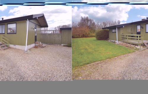 two pictures of a house and a yard at Holiday Home Hesselager With A Fireplace 157 in Hesselager