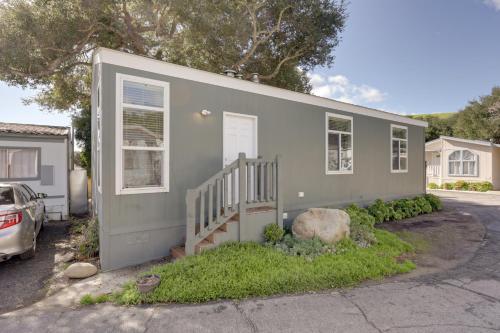 a small house with a staircase in a driveway at Charming Oak View Retreat about 5 Mi to Ojai Valley! in Oak View