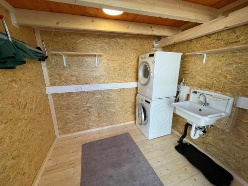 Et badeværelse på Ferienhaus Ankerplatz Marina Wendtorf