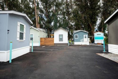 a parking lot with a row of houses at Peaceful Tiny Home Loft and Sauna in San Luis Obispo
