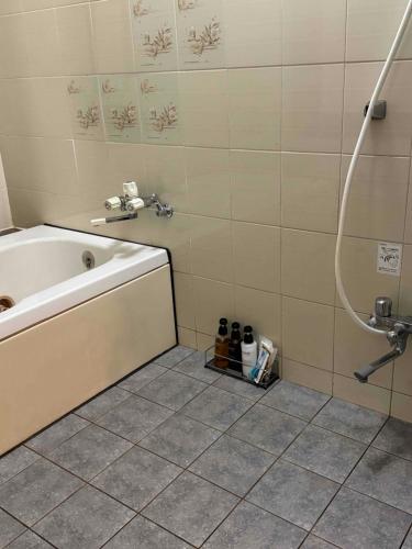 Das Bad ist mit einer Badewanne und einer Dusche ausgestattet. in der Unterkunft STYLISH in Kōbe