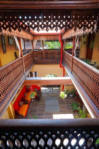 an overhead view of a building with a balcony at Jafferji House in Zanzibar City