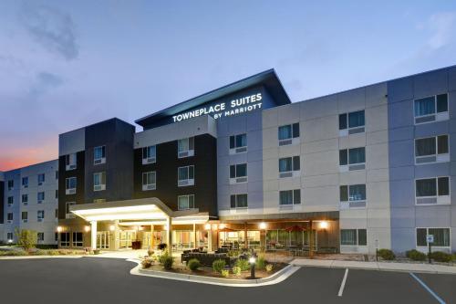 a rendering of the front of a hotel at TownePlace Suites by Marriott Grand Rapids Wyoming in Wyoming