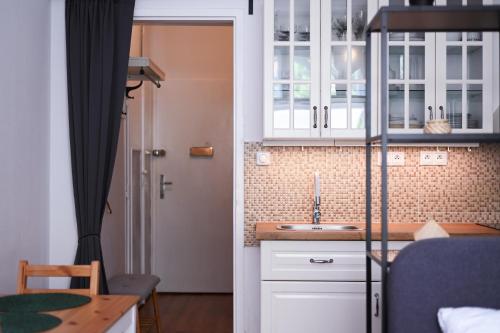 Kuchyňa alebo kuchynka v ubytovaní Central Urban Studio - Style meets Comfort