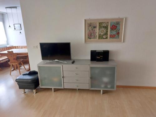 Televiisor ja/või meelelahutuskeskus majutusasutuses Wohnung in Andermatt