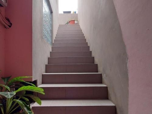 una escalera que conduce a un edificio con escalera en Hermoso Apartamento a estrenar en Buenos Aires