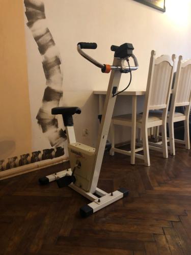 a stand up exercise machine next to a table at Adam12 in Krakow