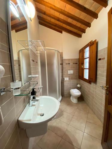 a bathroom with a sink and a toilet at Casale dei cento Acri in Florence