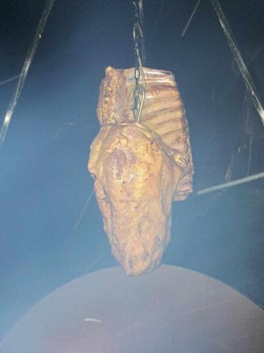 a piece of meat hanging from a chain at MotoHostel Wolter - hostel Copa in Všeň