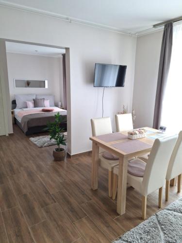 Televisyen dan/atau pusat hiburan di Várfal apartman