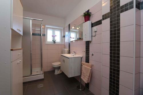 a bathroom with a sink and a toilet at Apartment in Silo/Insel Krk 13564 in Šilo