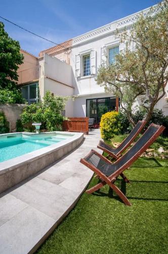 Maison air conditionné, piscine, quartier calme proche des plages