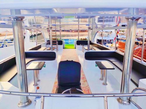 a view of the inside of a boat at VIP Yacht Daily RENT in Sharm El Sheikh