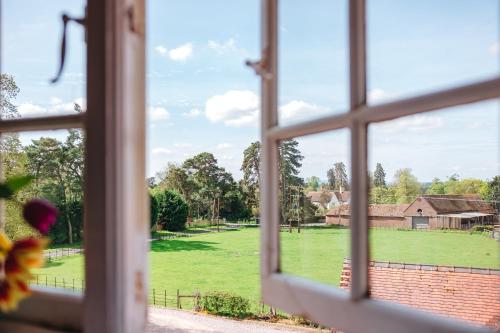 a view of a field from a window at The Old Vicarage in Bridgnorth