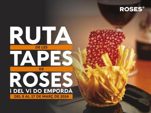 a poster for a restaurant with a bunch of food at BLAU Apartamento frente a los canales y las puestas de sol de Roses in Roses