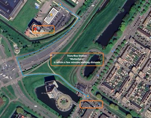 una mappa dei miglioramenti proposti all'intersezione della decima strada e del meridianermott di Hotel Fogo Amsterdam ad Amsterdam