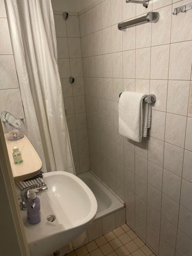 Koupelna v ubytování Haus Heidetal