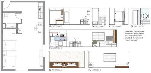 Načrt razporeditve prostorov v nastanitvi eStudio Suites