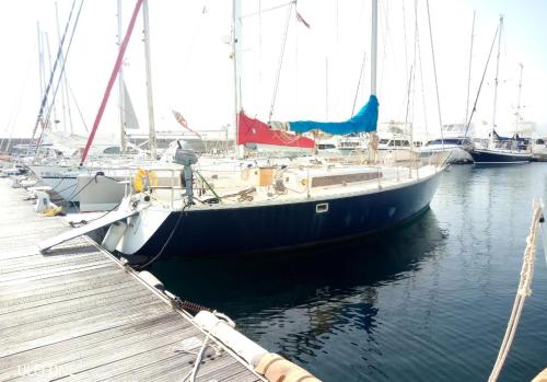 a boat is docked at a dock with other boats at Spirit of Shackleton yacht in Puerto Calero