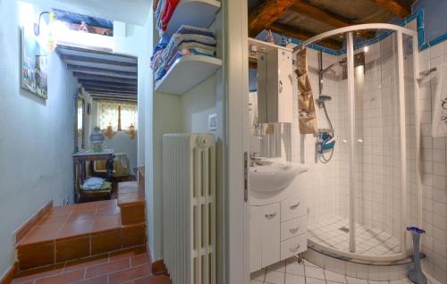 a bathroom with a shower and a sink and a toilet at Amazing Home In Camaiore With Wi-fi in Camaiore