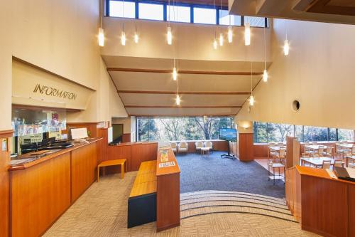 a lobby of a hospital with a cafeteria at Shiki Resort Villa Hakone 80 in Hakone