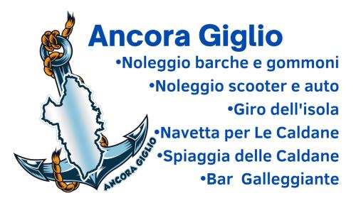 a label for an anchor galleon with the words anchorage galleon at ANCORA GIGLIO home in Giglio Porto