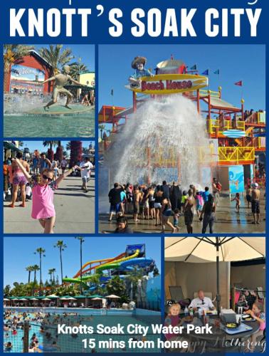 a collage of photos of a water park at H&H Modern Lux 4BD 1 King Suite 3 Queen SoCal Disney in Westminster