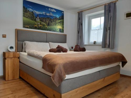 Postel nebo postele na pokoji v ubytování Ferienhaus Bergvagabund