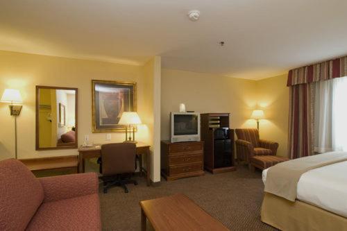 pokój hotelowy z łóżkiem i telewizorem w obiekcie Holiday Inn Express & Suites - Laredo-Event Center Area, an IHG Hotel w mieście Laredo