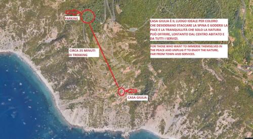 a map of the approximate location of the crash at Casa Giulia, Trekking and Nature in Campiglia