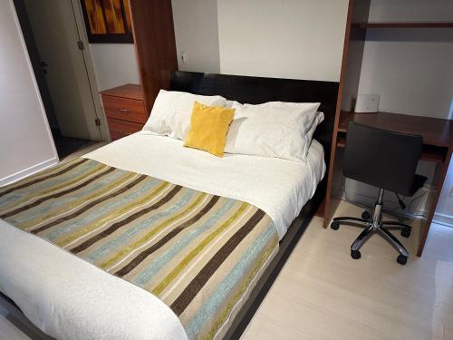 Ένα ή περισσότερα κρεβάτια σε δωμάτιο στο Apart hotel Fraga