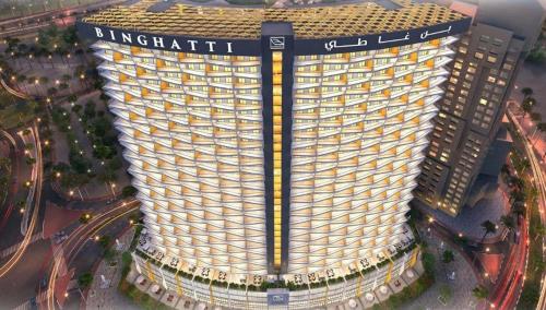 a rendering of a large building in a city at Burj View 2BR Binghatti - Next to Marriot Hotel - Al Jaddaf in Dubai