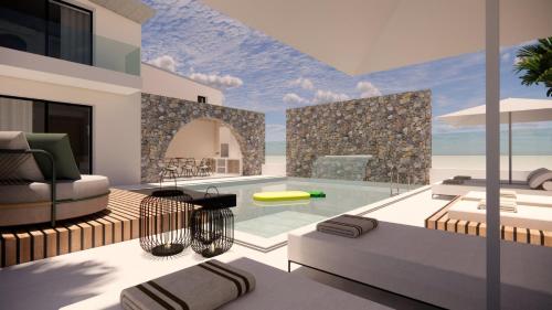 uma villa com uma piscina em Kallithea Luxury Villas #3 em Koskinou