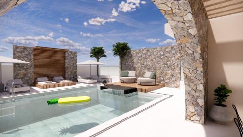 uma imagem de uma villa com piscina em Kallithea Luxury Villas #3 em Koskinou