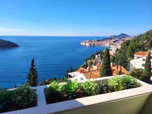 a view of the amalfi coast from a balcony at Blue Star Apartments in Dubrovnik