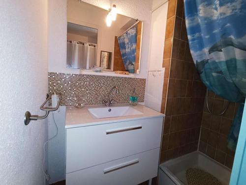 Studio cabine climatisé face plage avec parking à Sète